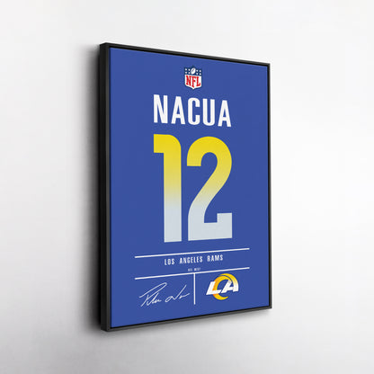 Puka Nacua Los Angeles Rams Jersey Canvas Wall Art