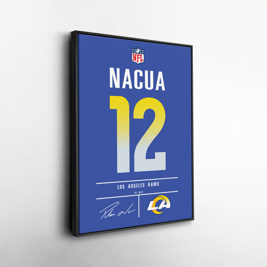 Puka Nacua Los Angeles Rams Jersey Canvas Wall Art