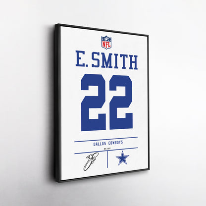 Emmitt Smith Cowboys Jersey Canvas Print | Wall Art Decor