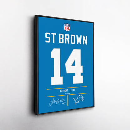 Amon-Ra St. Brown Lions Jersey Canvas Print | Wall Art Decor