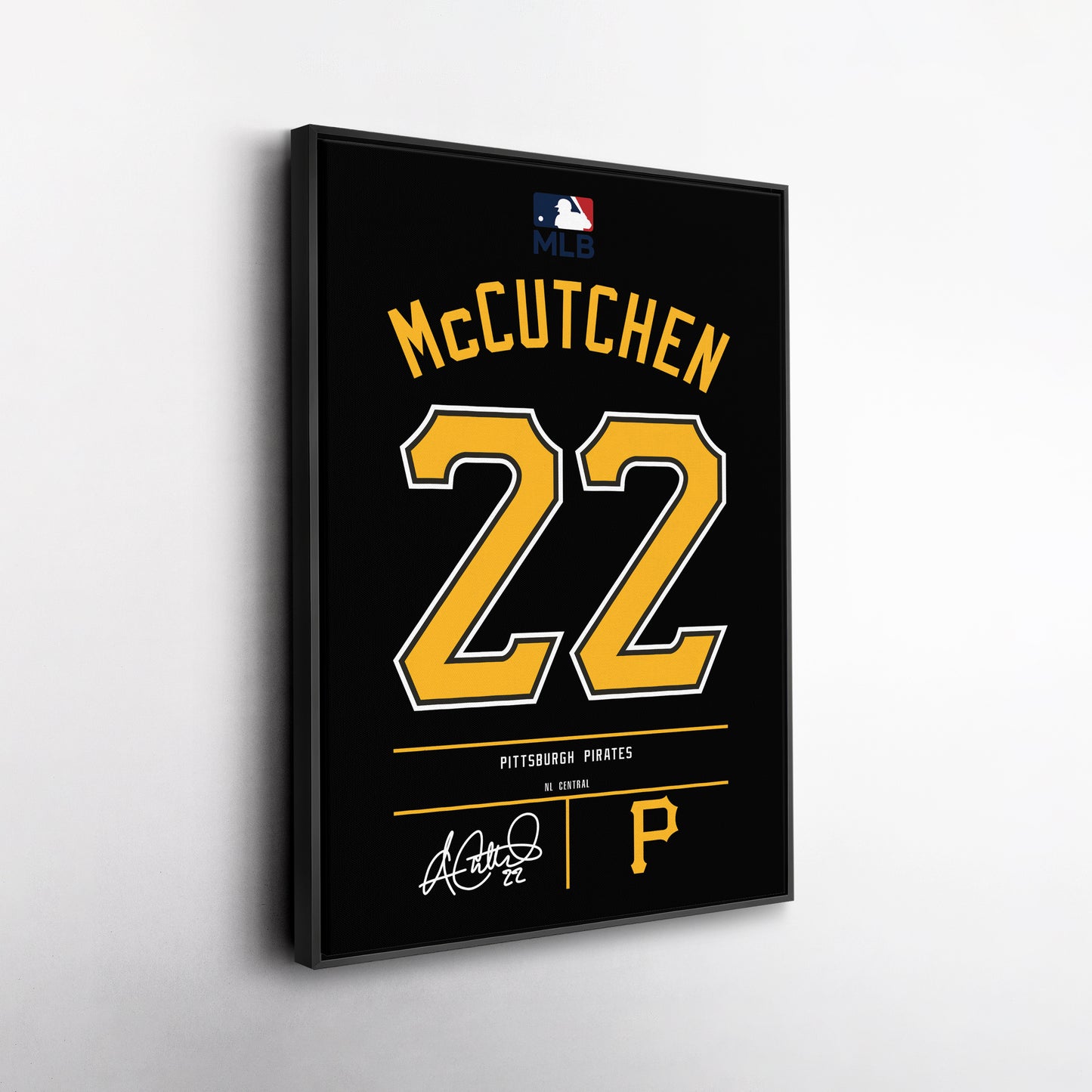 Andrew McCutchen Pittsburgh Pirates Black Jersey Canvas Wall Art