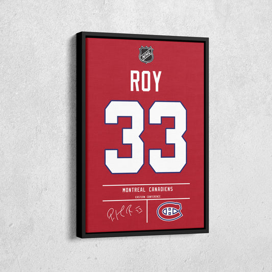 Patrick Roy Canadiens Jersey Canvas Print | Wall Art Decor