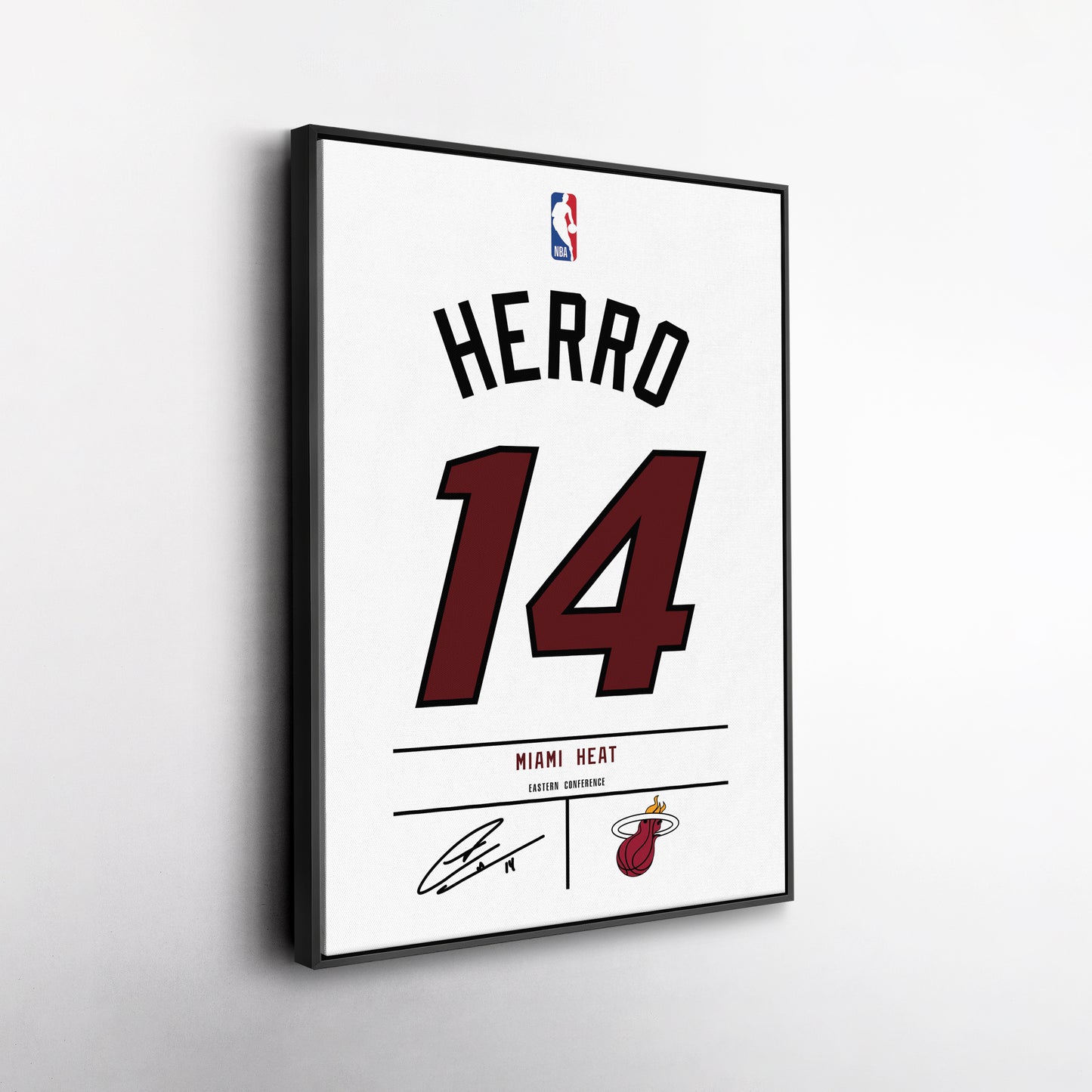 Tyler Herro Miami Heat Jersey Canvas Wall Art