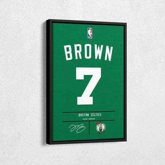 Jaylen Brown Celtics Jersey Canvas Print | Wall Art Decor