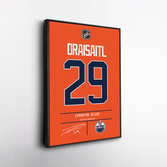 Leon Draisaitl Oilers Jersey Canvas Print | Wall Art Decor