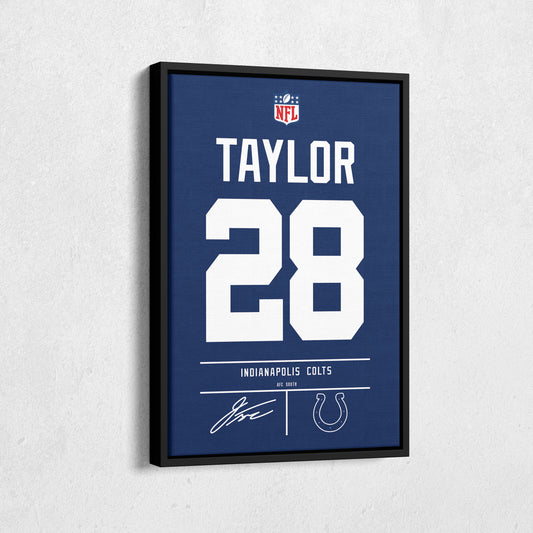 Jonathan Taylor Colts Jersey Canvas Print | Wall Art Decor