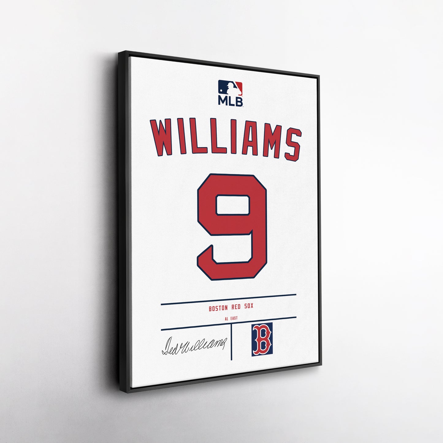 Ted Williams Red Sox Jersey Canvas Print | Wall Art Decor