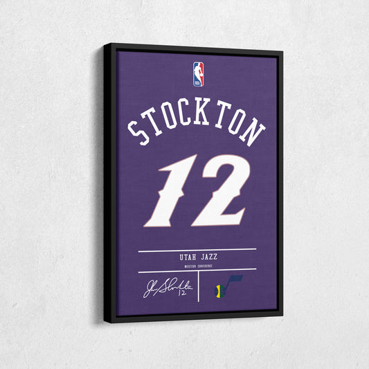 John Stockton Jazz Jersey Canvas Print | Wall Art Decor