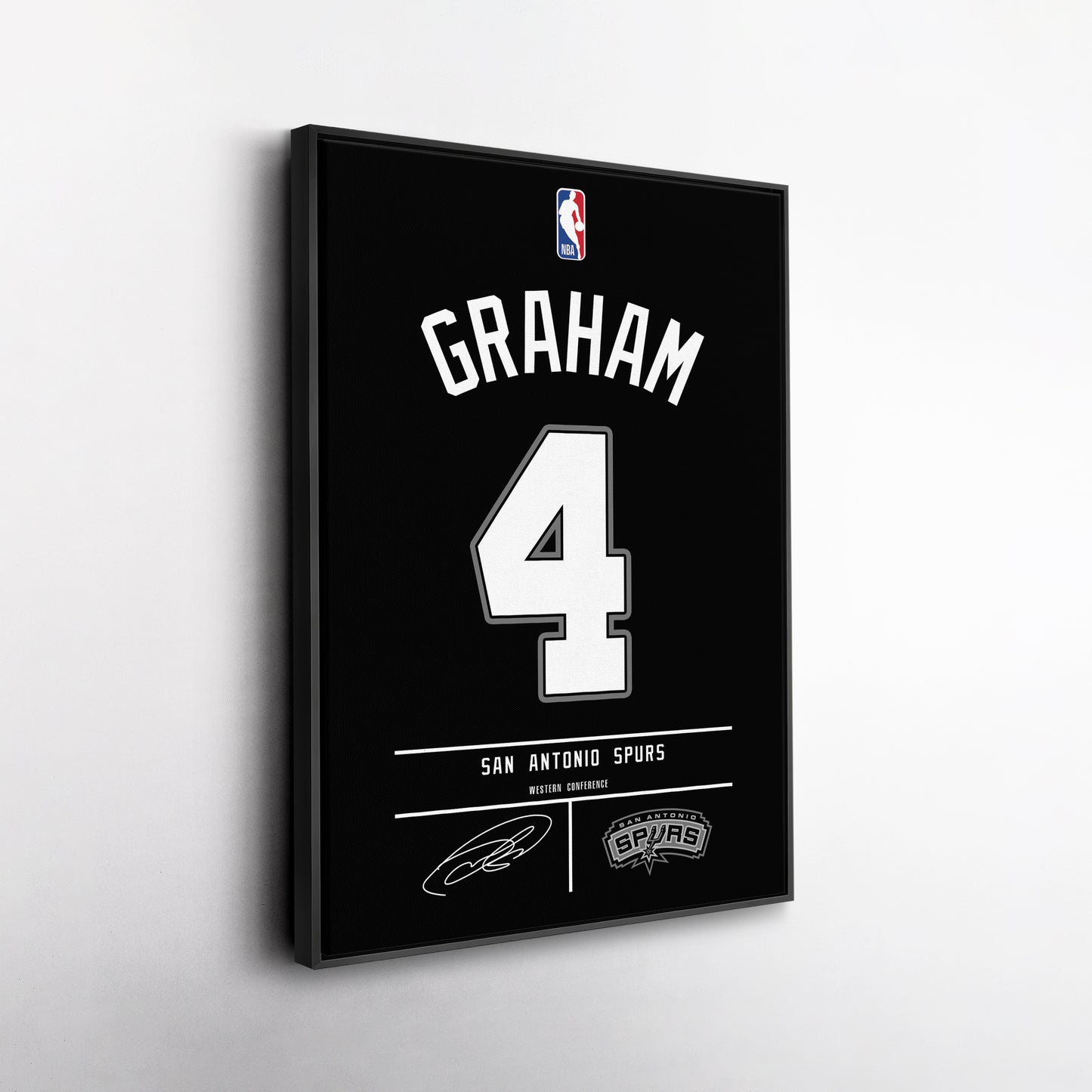 Devonte' Graham Spurs Jersey Canvas Print | Wall Art Decor
