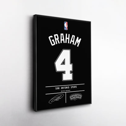 Devonte' Graham Spurs Jersey Canvas Print | Wall Art Decor