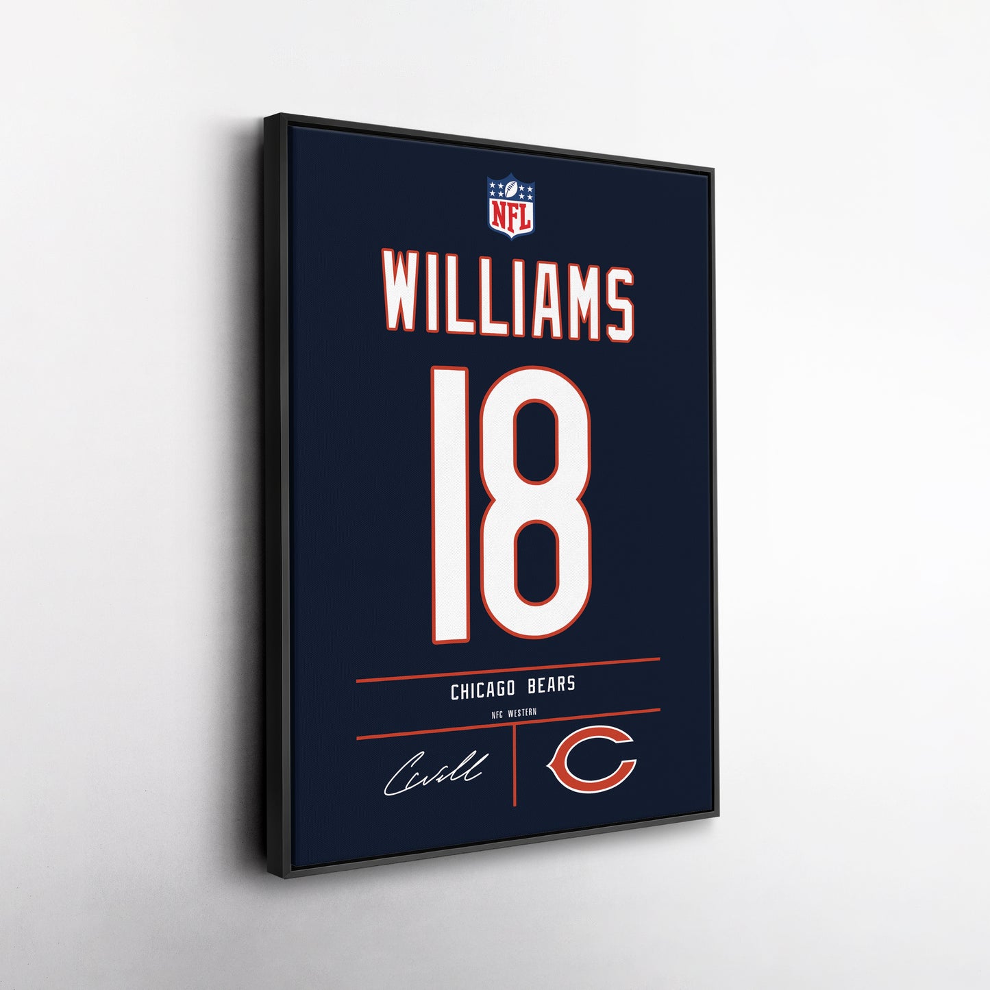 Caleb Williams Bears Jersey Canvas Print | Wall Art Decor