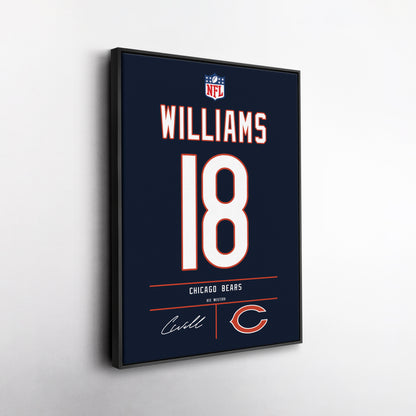 Caleb Williams Bears Jersey Canvas Print | Wall Art Decor