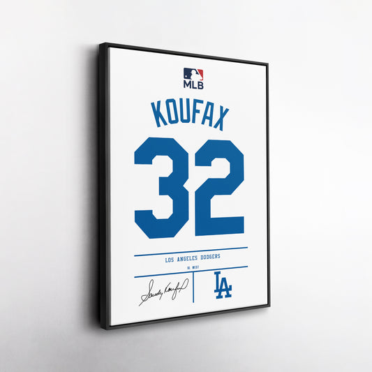 Sandy Koufax Los Angeles Dodgers Jersey Canvas Wall Art