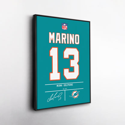 Dan Marino Dolphins Jersey Canvas Print | Wall Art Decor