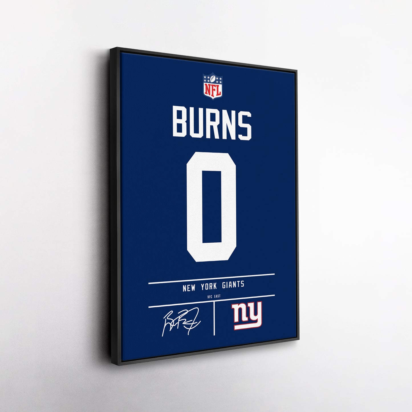 Brian Burns New York Giants Jersey Canvas Wall Art