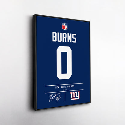 Brian Burns New York Giants Jersey Canvas Wall Art
