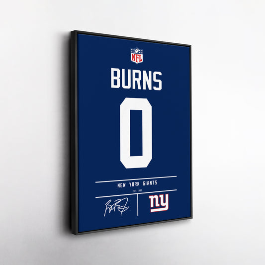 Brian Burns New York Giants Jersey Canvas Wall Art
