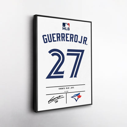 Vladimir Guerrero Jr. Blue Jays Jersey Canvas Print | Wall Art Decor