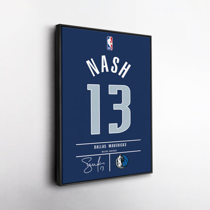 Steve Nash Mavericks Jersey Canvas Print | Wall Art Decor