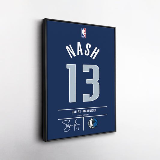 Steve Nash Mavericks Jersey Canvas Print | Wall Art Decor