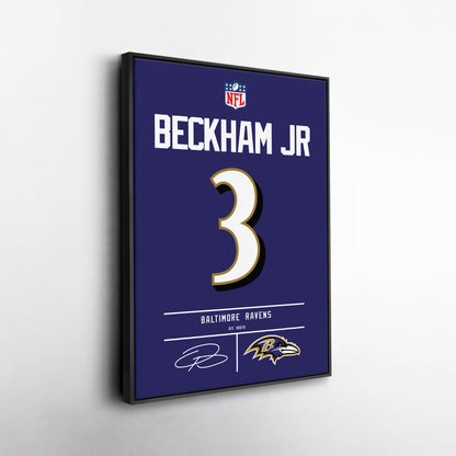 Odell Beckham Jr. Ravens Jersey Canvas Print | Wall Art Decor