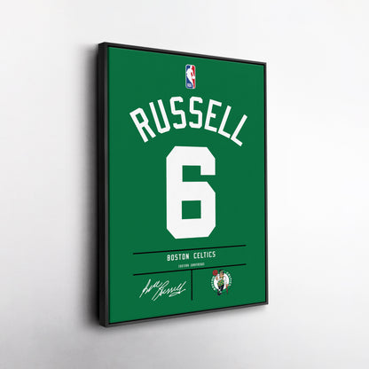 Bill Russell Celtics Jersey Canvas Print | Wall Art Decor