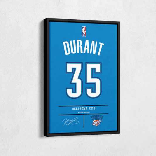 Kevin Durant Thunder Jersey Canvas Print | Wall Art Decor