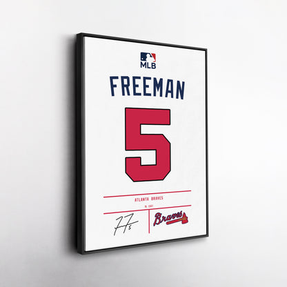 Freddie Freeman Braves Jersey Canvas Print | Wall Art Decor