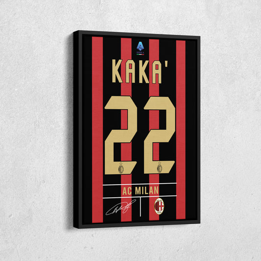 Kaká AC Milan Jersey Canvas Print | Soccer Wall Art Decor