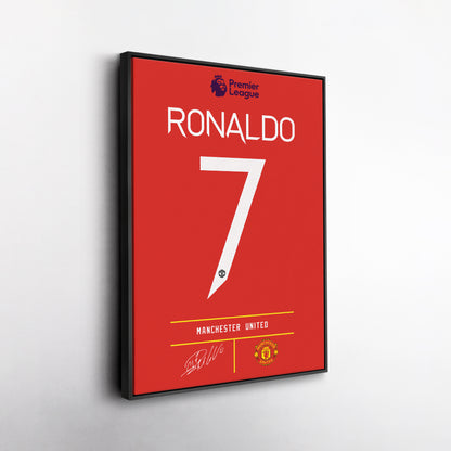 Cristiano Ronaldo Manchester United Jersey Canvas Print | Wall Art Decor