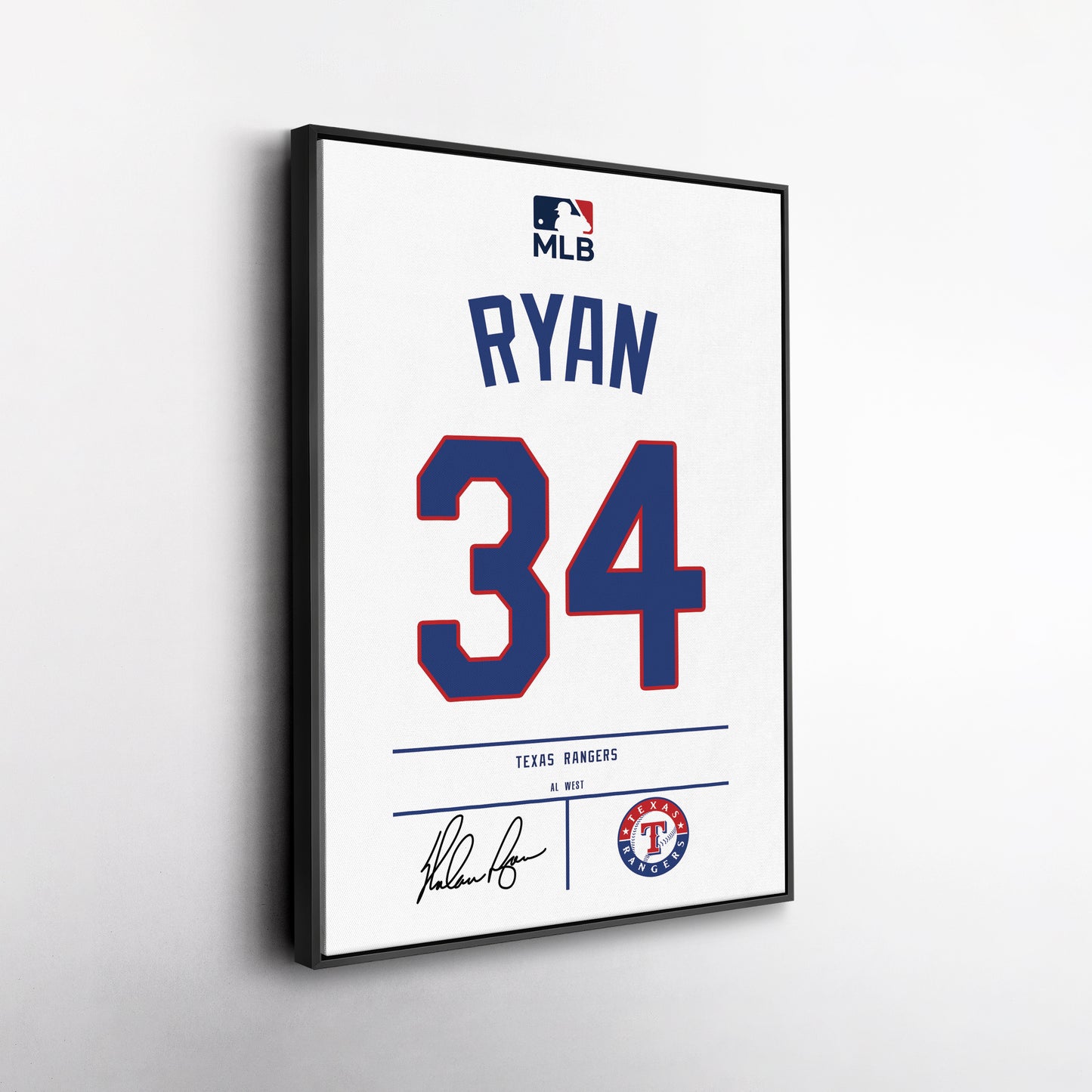 Nolan Ryan Rangers Jersey Canvas Print | Wall Art Decor