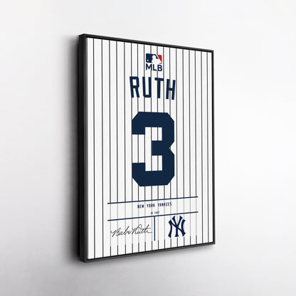 Babe Ruth Yankees Jersey Canvas Print | Wall Art Decor