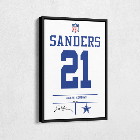 Deion Sanders Cowboys Jersey Canvas Print | Wall Art Decor
