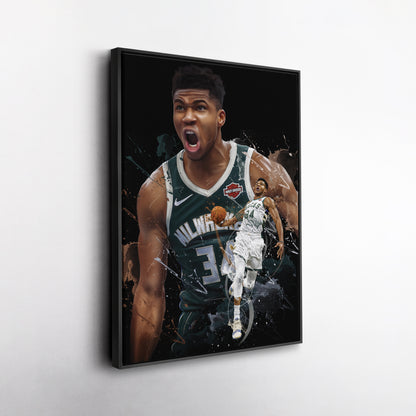 Giannis Antetokounmpo Bucks Canvas Print | Milwaukee Basketball Wall Art