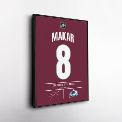 Cale Makar Avalanche Jersey Canvas Print | Wall Art Decor