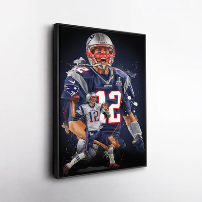 Tom Brady Patriots Canvas Print | New England Football Wall Art