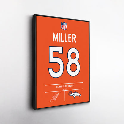 Von Miller Broncos Jersey Canvas Print | Wall Art Decor