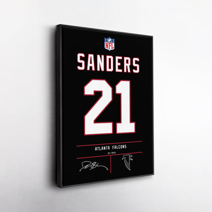 Deion Sanders Falcons Jersey Canvas Print | Wall Art Decor