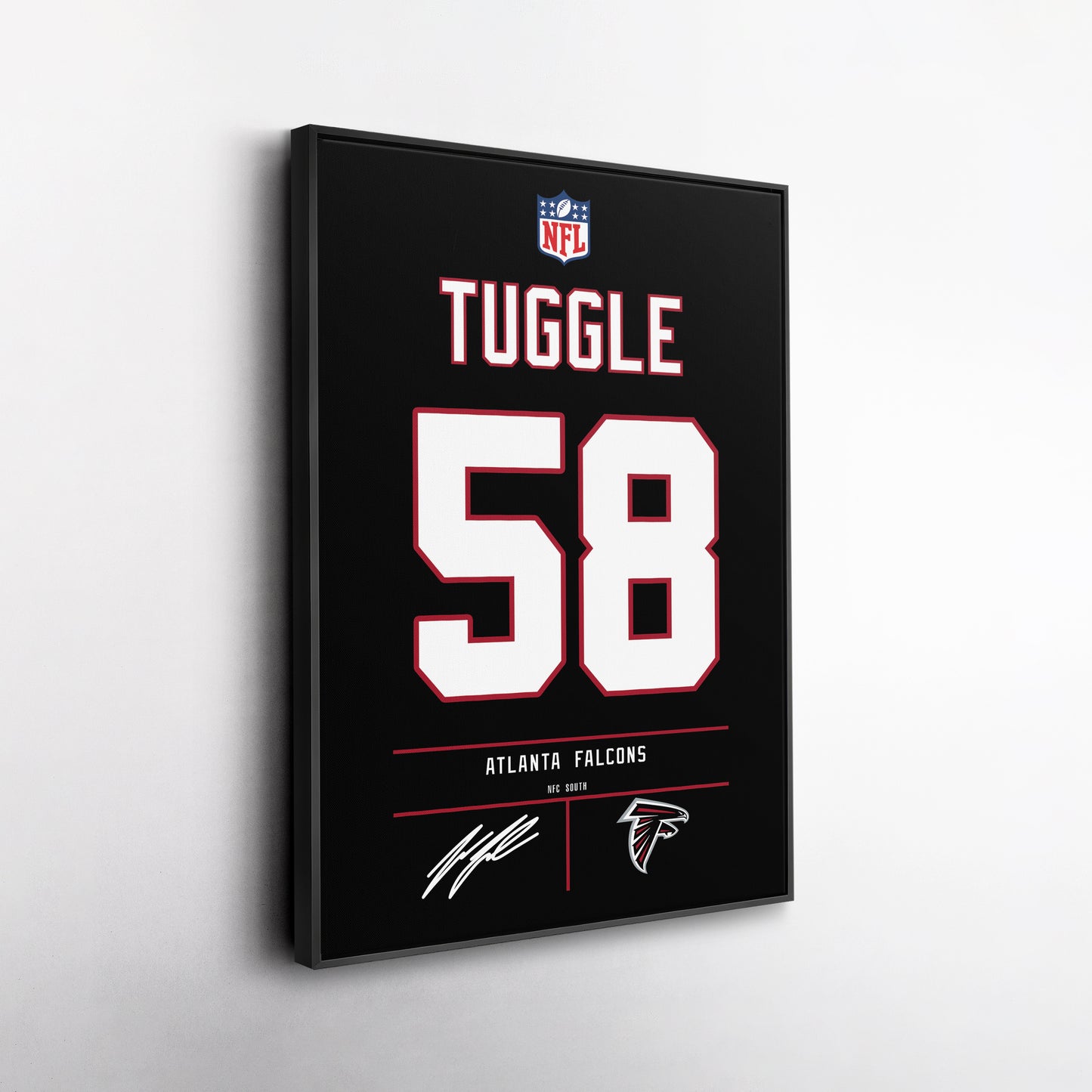 Jesse Tuggle Atlanta Falcons Jersey Canvas Wall Art