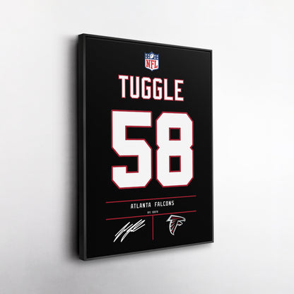 Jesse Tuggle Atlanta Falcons Jersey Canvas Wall Art