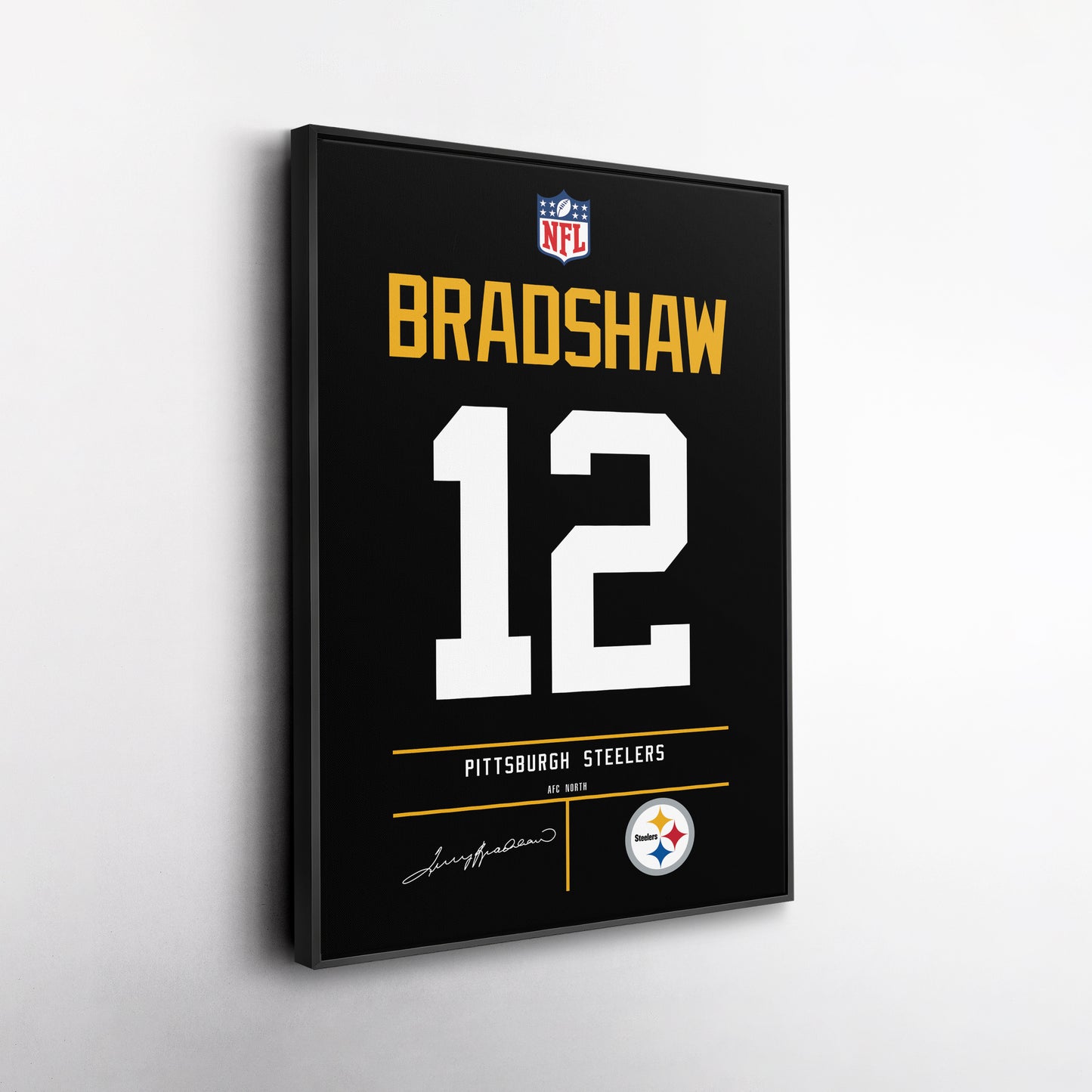 Terry Bradshaw Pittsburgh Steelers Jersey Canvas Wall Art