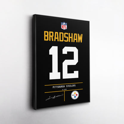 Terry Bradshaw Pittsburgh Steelers Jersey Canvas Wall Art