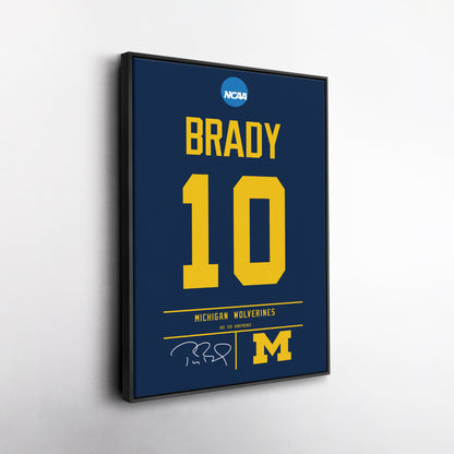 Tom Brady Wolverines Jersey Canvas Print | Wall Art Decor