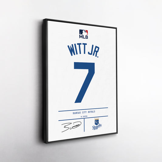 Bobby Witt Jr. Kansas City Royals Jersey Canvas Wall Art