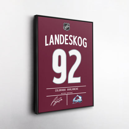 Gabriel Landeskog Colorado Avalanche Jersey Canvas Wall Art