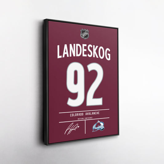 Gabriel Landeskog Colorado Avalanche Jersey Canvas Wall Art
