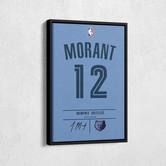 Ja Morant Grizzlies Jersey Canvas Print | Wall Art Decor