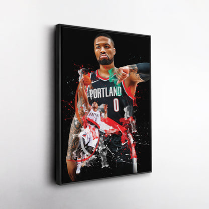 Damian Lillard Blazers Canvas Print | Portland Basketball Wall Art