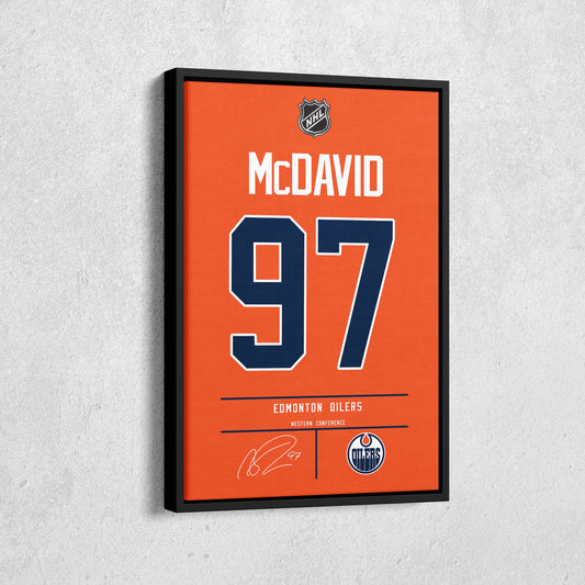 Connor McDavid Oilers Jersey Canvas Print | Wall Art Decor