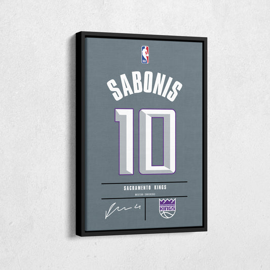 Domantas Sabonis Kings Jersey Canvas Print | Wall Art Decor